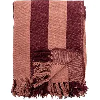 Bloomingville Plaid - bordeaux rood - gerecycled katoen - Frello 130x160cm
