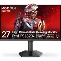 Koorui G2721E 27 Inch Gaming Monitor - 320Hz Fast IPS PC Monitor - 1ms - HDR400 - 98% DCI-P3 - HDMI 2.1 & DisplayPort 1.4 - Zwart