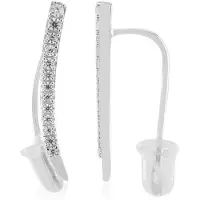 Cavill - 925 Sterling Zilveren Oorbellen - Rhodium Gerhodineerd - 26x Ronde Tanzanian Zirkonia (0,235 ct) - Luxe Elegante Oorsieraden