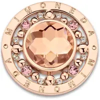 Mi Moneda Vaya Stainless Steel Rosegold Plated Open Disc With Swarovski Crystals And Xs Moneda Maat S SW-VAY-03-S