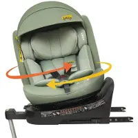 HAUSS SPOLE Autostoeltje - 360 Graden Draaibaar Met Isofix En Steunpoot - I-Size R129 Met Ligstand En Afneembare Zonnekap - Groen