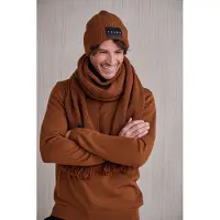 Falke Basic Label Big sneldrogend warm wol muts unisex groen - maat ONESIZE