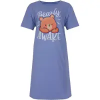 Temptation Dames Big Shirt - Korte Mouwen - Blauw - Maat XXL