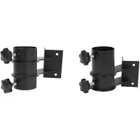 Happiq 2-delige Parasolhouder Set – Heavy-Duty Terrasbevestiging voor Parasols met Stokdiameter 3,3-5,08 cm, Metalen Houder voor Vlonders, Relingen en Palen – Zwart