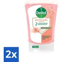 Dettol 2 x - Wasgel Navulling - Skincare - Rozenwater & Sheaboter - 250 ml - Antibacteriële Handzeep - Rozenwater - Sheaboter - Wasgel Navulling - No-Touch Dispenser