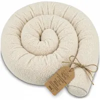 Totsy Baby Zijslaper kussen Lichaamskussen 150 cm Bouclé - Lang kussen bed rol slaapkussen nek rol Decoratie voor kinderkamer Oeko-Tex certificaat Crèmekleurig