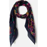 Damart - Zijden bloemen sjaaltje - Dames - Blauw - Taille Unique