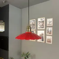 Bamyum Risso hanglamp, industriële Modern stijl, Ø25 cm, rood metalen lamp