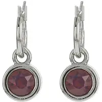 Biba Oorhangers zilver met steen Cyclamen Opaal