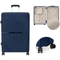 Solier TORIDE 23” – Middelgrote reiskoffer M – Donkerblauw – Hardcase van PP – 8 zwenkwielen 360°