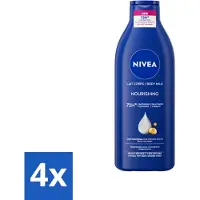 Nivea 4 x - Body Milk - 72u Hydratatie - Droge tot Zeer Droge Huid - 400 ml - Body Milk - Bodylotion - Droge Huid - Zeer Droge Huid - 72 Uur Hydratatie