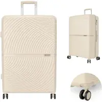 Solier TORIDE 23” – Middelgrote reiskoffer M – Beige – Hardcase van PP – 8 zwenkwielen 360°