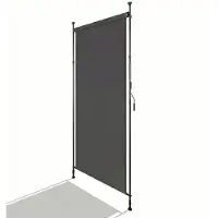 Merax Verticaal Balkonscherm Zonder Boren - Antraciet Zonnescherm Met Klembevestiging En Handzwengel - 120 x 270 cm