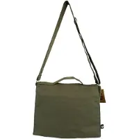 Ancient Wisdom Cotton Canvas Laptop Messenger Bag - Olive
