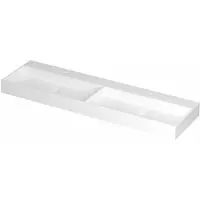 Ink United Wastafel Porselein Dubbel met 2 Kraangaten incl. Porseleinen Click Plug en Verborgen Overloop Systeem - 1600x450x110 mm - Mat Wit