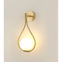 Riserva Wandlamp Goud Modern Vormvrij Ontwerp IJzer met Melkglas Kap E27 Fitting Max 60W 220V Zonder Lamp voor Gang, Trap, Balkon en Zolder