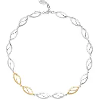 Bastian Inverun Bastian Zilveren Collier met Gedeeltelijke Vergulding - necklace - partially fg brushed - 48cm + 3cm