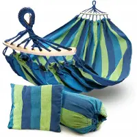 Allbag Markless Double XXL Braziliaanse hangmat met spreidstokken en draagtas