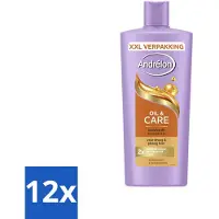 Andrélon 12 x – Shampoo – Oil & Care – 685 ml - Haar Verzorging - Pluisvoorkomen - Arganolie Shampoo - Sheaboter - Droog Haar