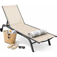 VCM tuinligstoel ligstoel oprolbaar ligstoel rugleuning verstelbare wielen strandligstoel dak 190x58 Sonlas