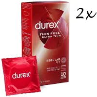 Durex Thin Feel Ultra Condooms - 20 stuks (2x10 stuks)-Extra Dun voor meer Gevoel - Discreet Verpakt
