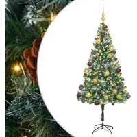 vidaXL Kunstkerstboom met 300 LED Groen 180 cm PVC en Staal