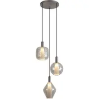 QAZQA Design hanglamp gun metal 3-lichts - Ard