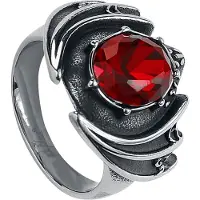 EtNox hard and heavy - Gothic Ring - Bat Wing - voor Vrouwen - zilverkleurig | Maat 65