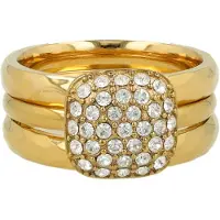 My Bendel - Goudkleurige Ringenset met Zirkonia - met Luxe Cadeauverpakking | Sieraden Voor Dames | Maat 17.00 Mm / Maat 53
