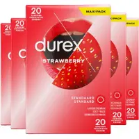 Durex Condooms Strawberry 20st - 5 Stuks - Voordeelverpakking