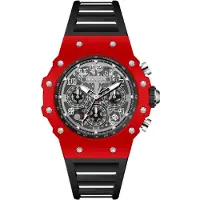 Invicta Racing 69648 Herenhorloge - Quartz Uurwerk - Acryl met Zilveren Wijzerplaat - 43 mm