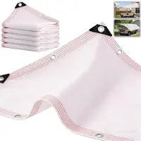 VHV - Schaduwdoek - Schaduwnet wit - Zonnedoek - 50% schaduw - UV-bestendig - Met ogen - Voor kweekkas, tuin en kippenhok - 4x5m - Wit