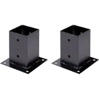Alberts 2 x opschroefhuls voor vierkante houten palen, 91x91 mm, verzinkt, zwart kunststofgecoat, Topfhöhe 150 mm