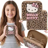 Sarcia.eu Hello Kitty PORTEMONNEE voor meisjes, voor geld, portemonnee met panterprint MET RITS 9x9 cm