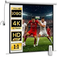 HOMCOM Projection Screen-Kunststoff, Metall-176,5L x 8B x 176,5H cm-Weiß