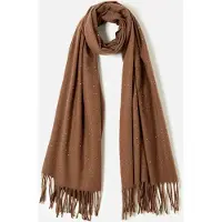 Damart - Zachte sjaal met strass-steentjes - Dames - Bruin - Taille Unique