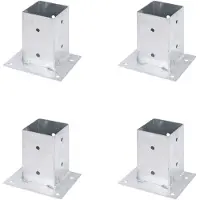 Alberts 4 x opschroefhuls, Befestigung an Geraden, 91x91 mm, thermisch verzinkt, voor opschroeven