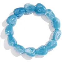 Yehwang Kralen armband met grote harte kralen - Babyblauw - Verkleurt niet - Cadeau - Goudlief.nl