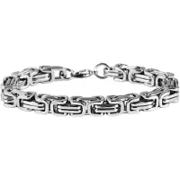 Akzent - Koningsarmband - Edelstaal - Stalen Armband - Zilverkleurig - 8mm. / 19cm.