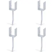 Alberts 4 x U-paaldrager mit Rundstahl-betonanker, 71x104 mm, betonanker 200 mm, thermisch verzinkt, voor inbetonneren