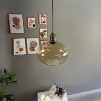 Bamyum Solvia hanglamp, industriële Modern stijl, Ø20 cm, honingkleur metalen lamp
