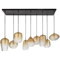 AnLi Style Hanglamp Dot, 5+4 lichtpunten / Amberkleurig glas