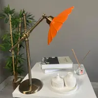 Bamyum Risso retro tafellamp met kabel, nachtlamp, woonkamer, vintage tafellamp oranje
