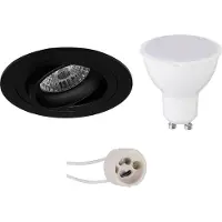 BES LED GU10 Inbouwspot Set - Mat Zwart - Inbouw Rond - Kantelbaar - Pragmi Alpin Pro - 4W - Warm Wit 3000K - Ø92mm