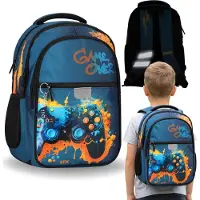 Starpak Gamepad Schoolrugzak met versteviging, schooltas voor jongens, met reflecterende elementen, vier vakken, 24 l