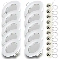 RADAM Kwazar Luminaire - Inbouwspot GU10 - LED-spot, plafondspot, inbouwspot - Inbouwframe rond met lamp GU10 7W neutraal wit 4000K - voor woonkamer, keuken, gang - RIK15 - Set X10 Wit