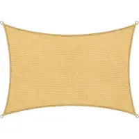 Abbey camp Schaduwdoek - HDPE - 3 x 4 m - Zand - Zonnedoek - RVS Ringen - VALLETTA-340