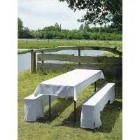 2lif Bier tafelset textiel wit 300 1st 100x260cm/ 2st 220x25x45cm