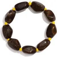 Yehwang Nola - Kralen Armband - Acryl & Stainless Steel - - donkerbruin