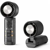 VHV - Handventilator - Mini ventilator - Draagbare ventilator - Turbo ventilator - Met koelplaat - Traploos instelbaar - Oplaadbaar - LED display - Voor op reis en vakantie - Zwart